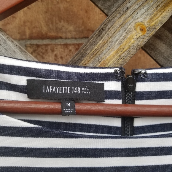 Lafayette 148 NY Striped Sleeveless Shift Dress - Picture 5 of 8